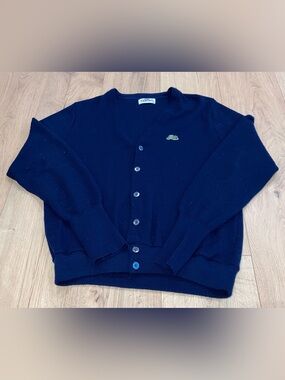 Garan Navy V-Neck Button Cardigan Sweater Medium